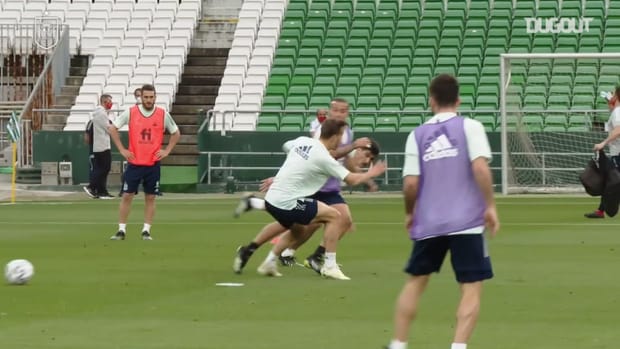 Great goals and saves in Spain training game